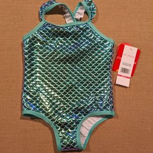 PINK PLATINUM, Swimsuit, Mermaid Green, Size 2T.